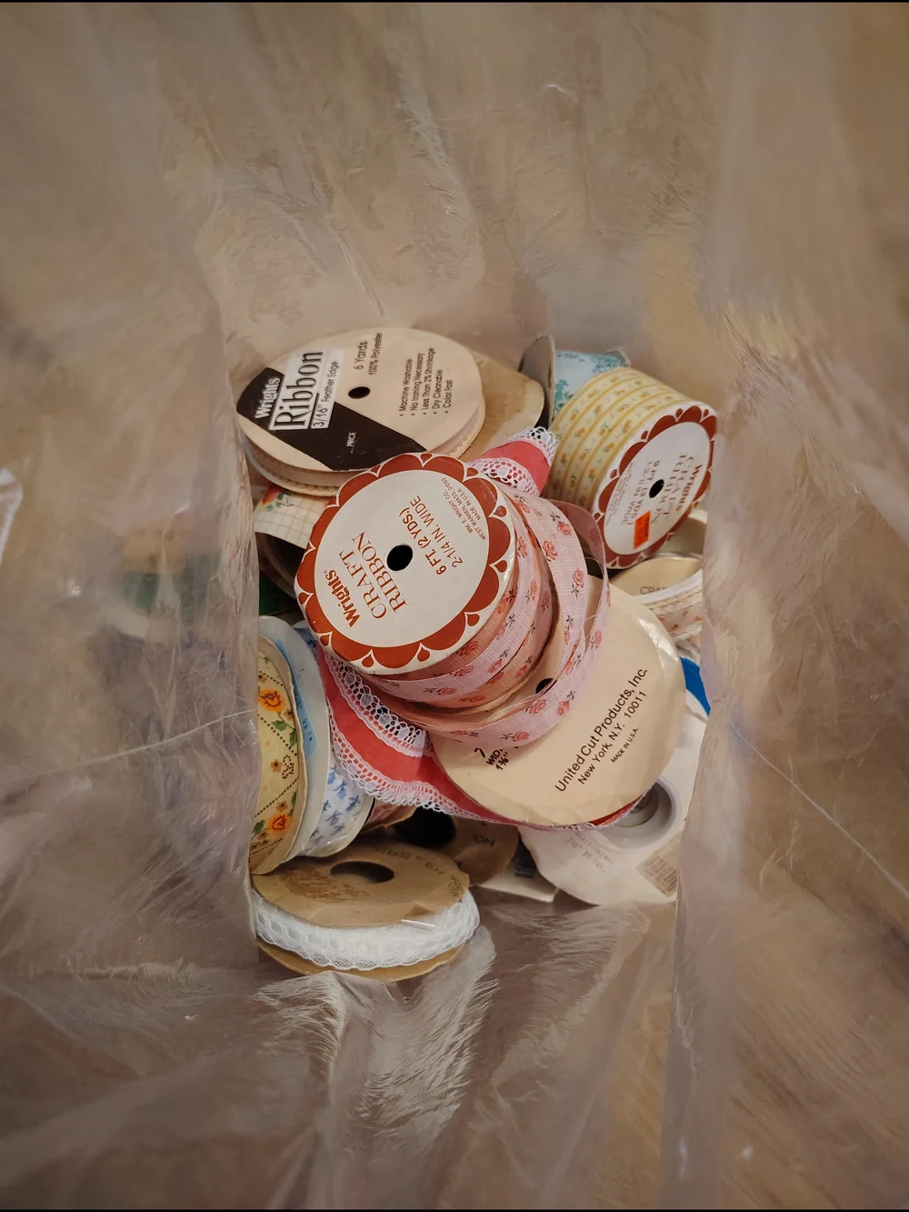 Vintage Ribbons Full BAG Craft Ribbon Assortment - Pink Decorative Ribbon Lot